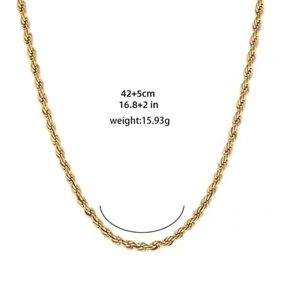 New 18K Gold Twisted Chain Minimalist Necklace, NICE NECKLACE, CUTE NECKLACE - Picture 5 of 5